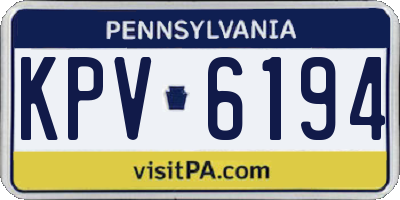 PA license plate KPV6194