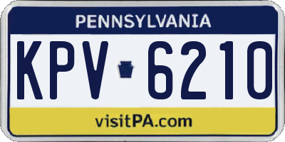 PA license plate KPV6210
