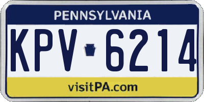 PA license plate KPV6214