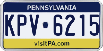 PA license plate KPV6215