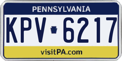 PA license plate KPV6217