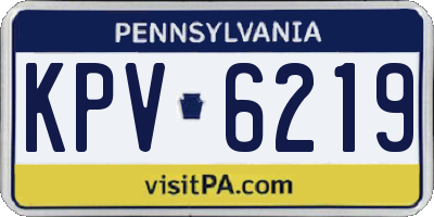 PA license plate KPV6219