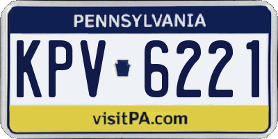 PA license plate KPV6221