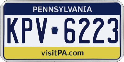 PA license plate KPV6223