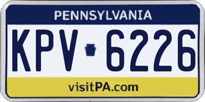 PA license plate KPV6226