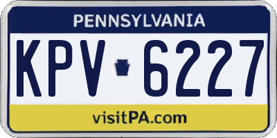 PA license plate KPV6227