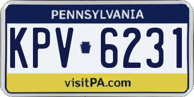 PA license plate KPV6231