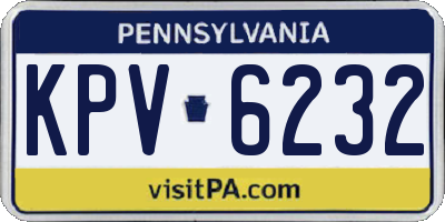PA license plate KPV6232