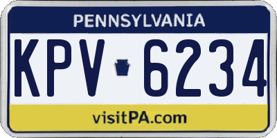 PA license plate KPV6234
