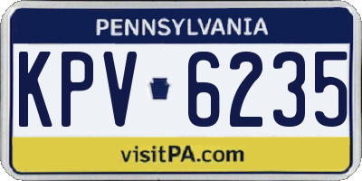 PA license plate KPV6235