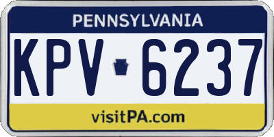 PA license plate KPV6237