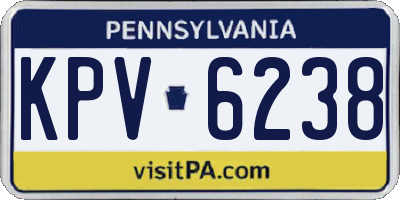 PA license plate KPV6238