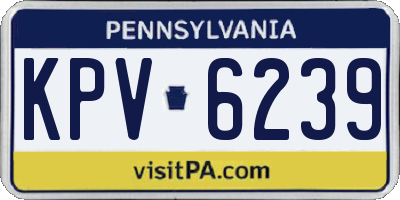 PA license plate KPV6239