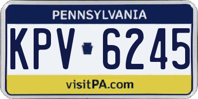 PA license plate KPV6245