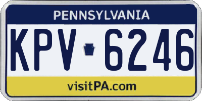 PA license plate KPV6246