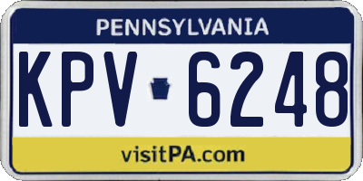 PA license plate KPV6248