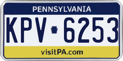 PA license plate KPV6253