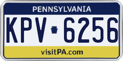 PA license plate KPV6256