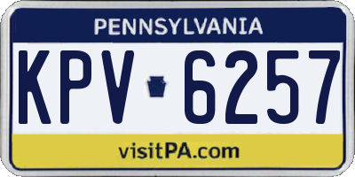 PA license plate KPV6257