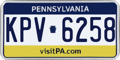 PA license plate KPV6258