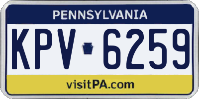 PA license plate KPV6259
