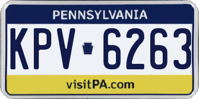 PA license plate KPV6263