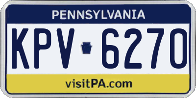 PA license plate KPV6270