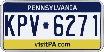 PA license plate KPV6271
