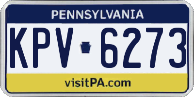PA license plate KPV6273