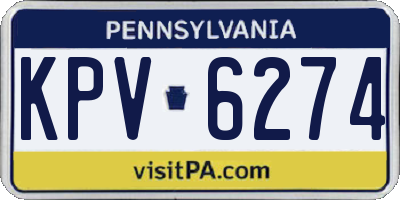 PA license plate KPV6274