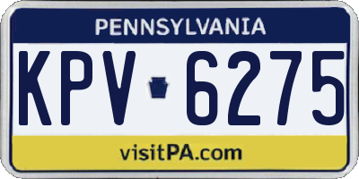 PA license plate KPV6275