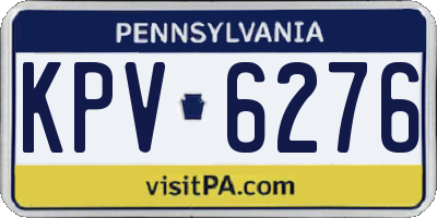 PA license plate KPV6276