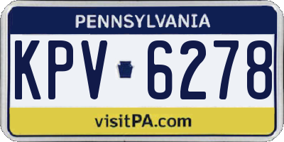 PA license plate KPV6278