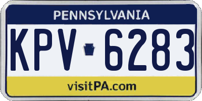 PA license plate KPV6283