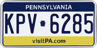 PA license plate KPV6285
