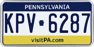 PA license plate KPV6287