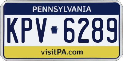 PA license plate KPV6289