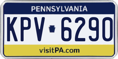 PA license plate KPV6290