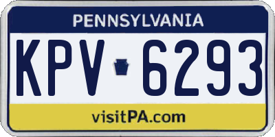 PA license plate KPV6293