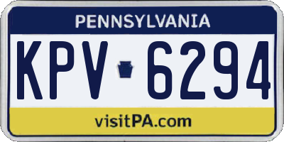 PA license plate KPV6294