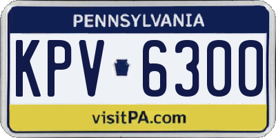 PA license plate KPV6300