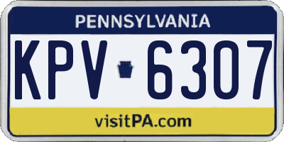 PA license plate KPV6307