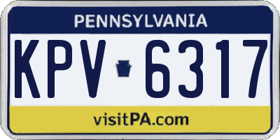 PA license plate KPV6317