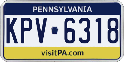 PA license plate KPV6318