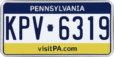PA license plate KPV6319