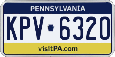 PA license plate KPV6320