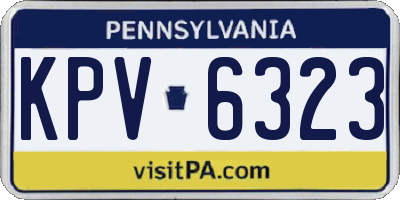 PA license plate KPV6323