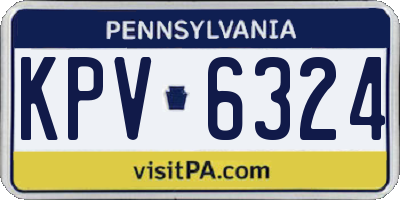 PA license plate KPV6324