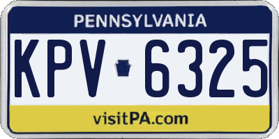 PA license plate KPV6325