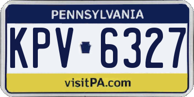 PA license plate KPV6327